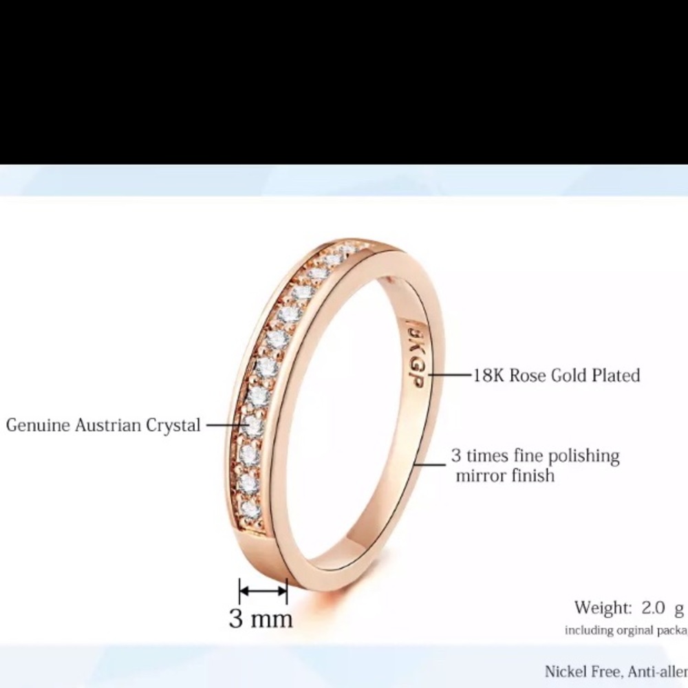 New 18 k rose gold plated band - Picture 6 of 8